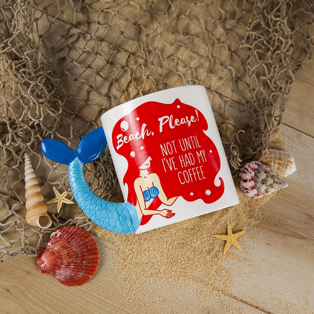 Beach Please! Sassy Mermaid 20oz Oversized Coffee Mug - Big Mouth Inc.